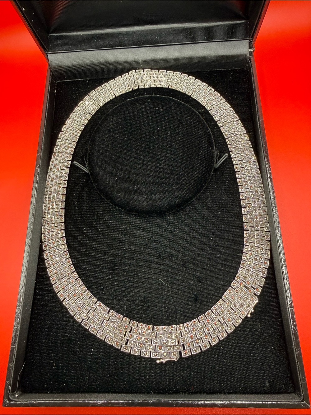 Vintage Sterling Silver necklace with marcasites